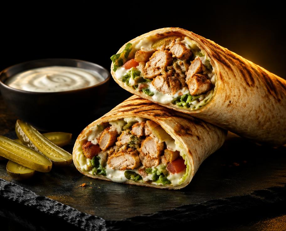 Illustration of Chicken Shawarma Wrap