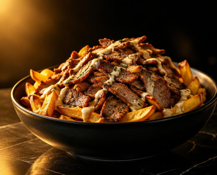 Illustration of Lamb Shawarma Meat & Chips