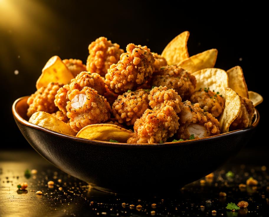 Illustration of 10 Fried Chicken Popcorn & Chips