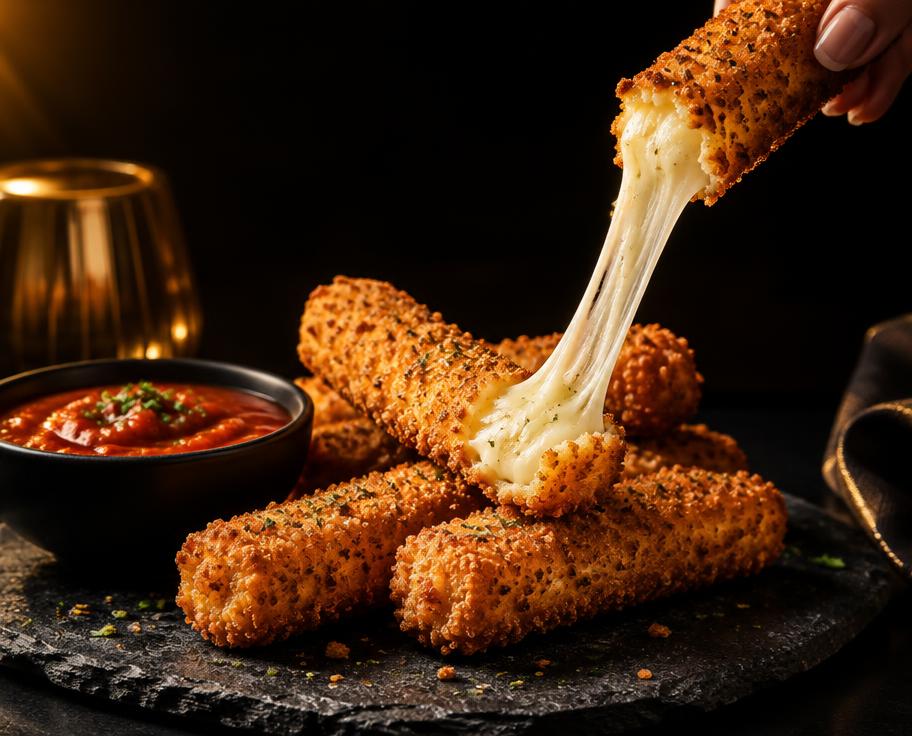Illustration of 6 Breaded Mozzarella Cheese Sticks