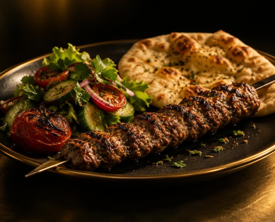Illustration of Kebab Shish, Salad & 1 Bread