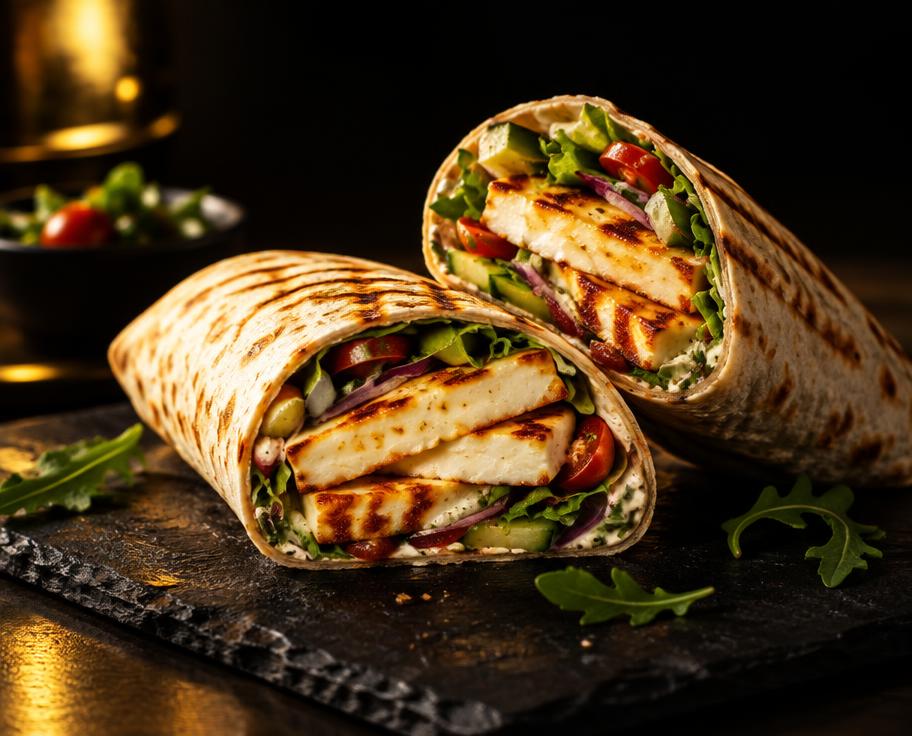 Illustration of Halloumi Wrap