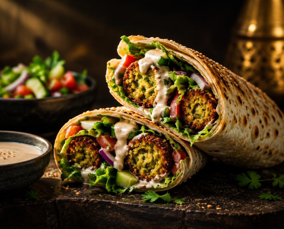 Illustration of Falafel Wrap